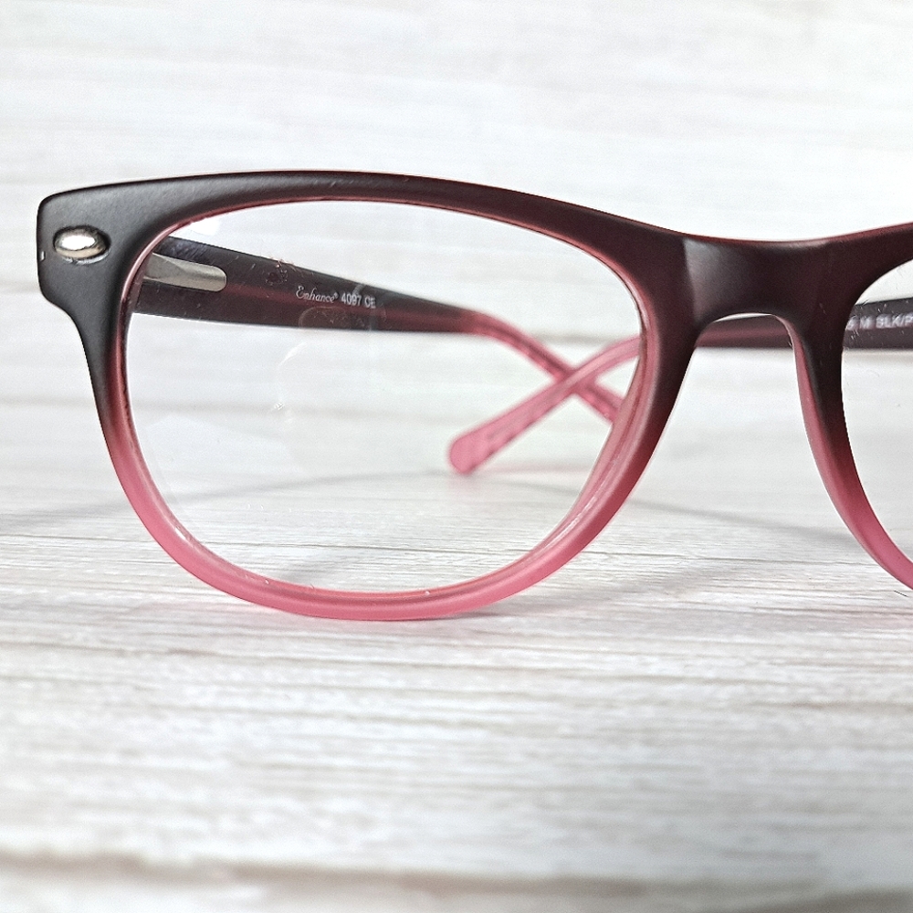 NEW Matte Black/Pink Fade Rx'able Eyeglass Frame, glasses, full rim 52-19-145 - Picture 4 of 5